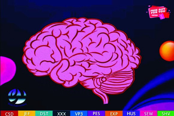 Anatomical Brain Machine Embroidery