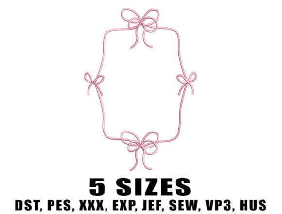Bow Frame Embroidery Design