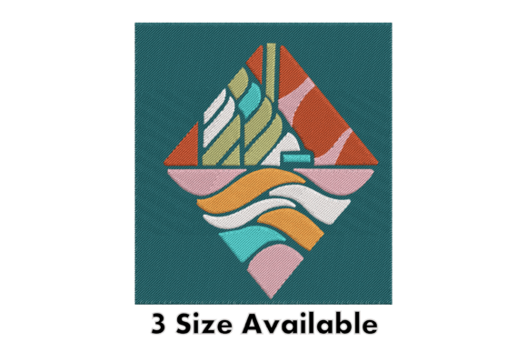 Colorful Abstract Boat Embroidery