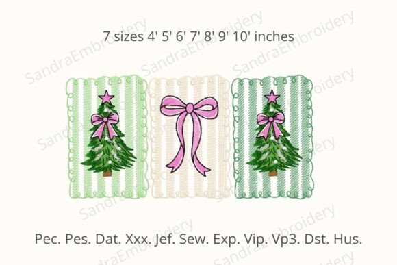 Coquette Christmas Tree Embroidery Design