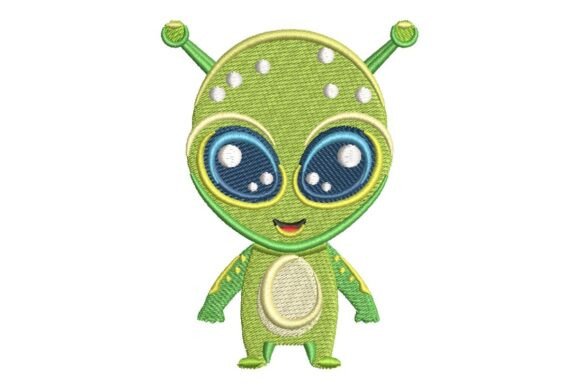 Cute Baby Alien Embroidery Design