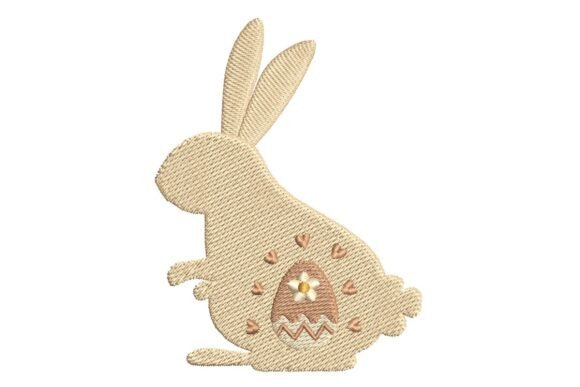 Decorated Easter Bunny with Egg Embroidery