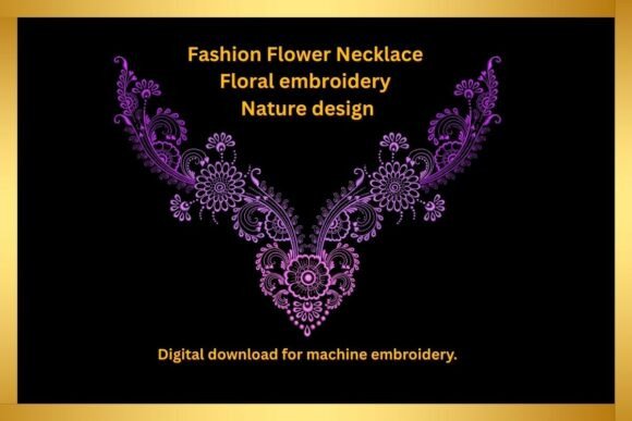 Floral Necklace Embroidery Design