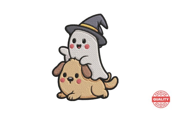 Ghost and Dog Halloween Embroidery