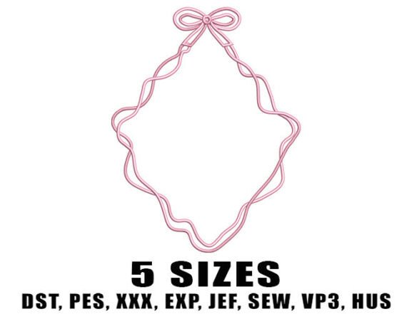 Hanging Bow Frame Embroidery Design