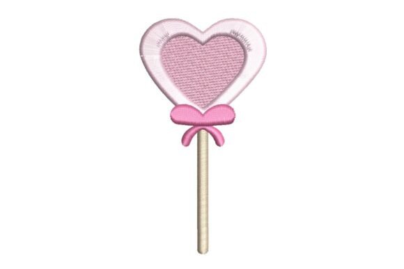 Heart-Shaped Lollipop Embroidery Design