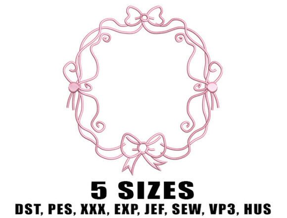 Love Pink Border Embroidery Designs
