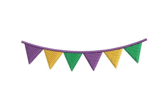Mardi Gras Bunting Embroidery Design