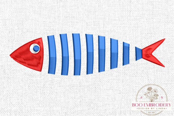 Minimalist Fish Embroidery Design