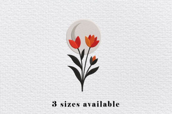 Modern Tulip Circle Embroidery File