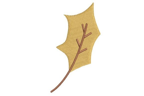 Stylized Autumn Leaf Embroidery Design