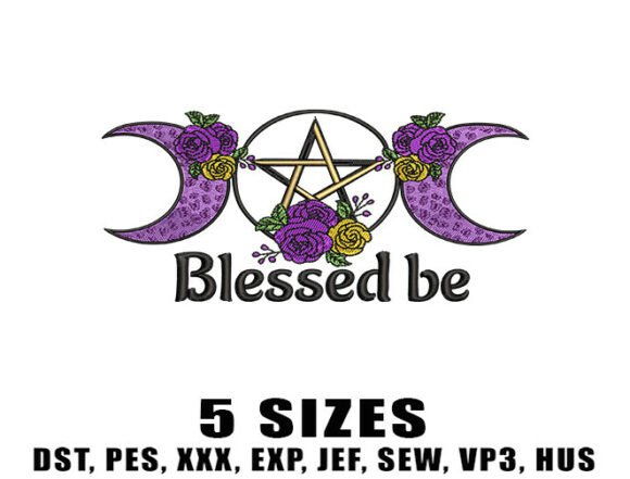 Triple Moon Embroidery Designs