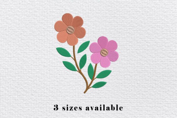 Two Flowers Embroidery Design