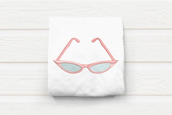 Vintage Cat Eye Glasses Embroidery