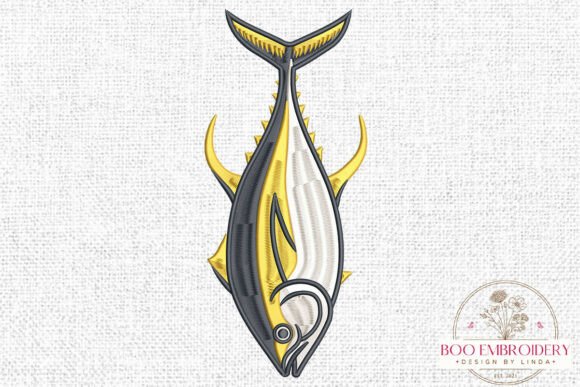 Yellowfin Tuna Embroidery Design